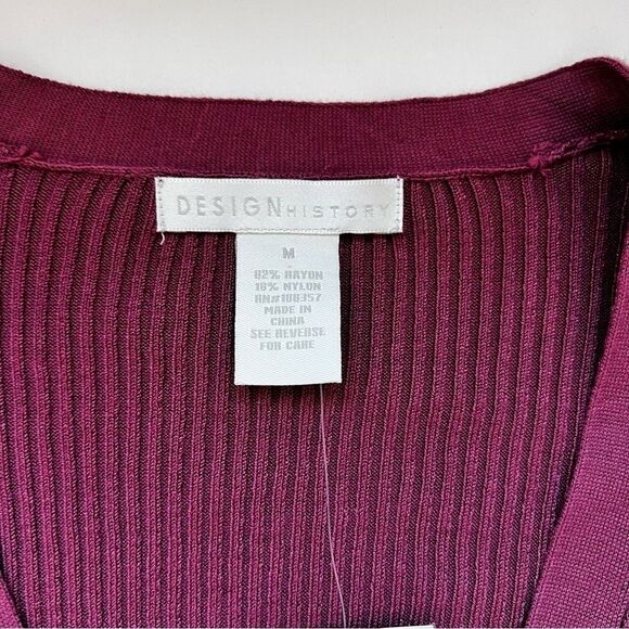 Design History Button Down Magenta Green Cardigan Sweater Size Medium NWT - Picture 3 of 6